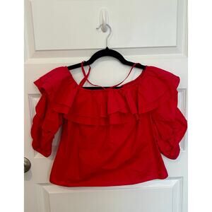Joie econa cherry red ruffle shirt